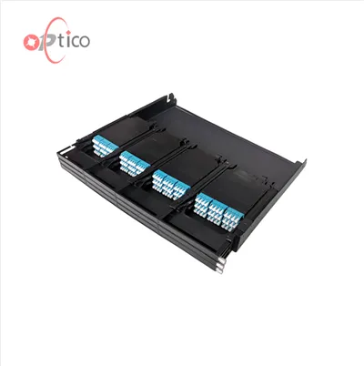 Verschuifbaar 1U 144 kernen MPO-patchpaneel